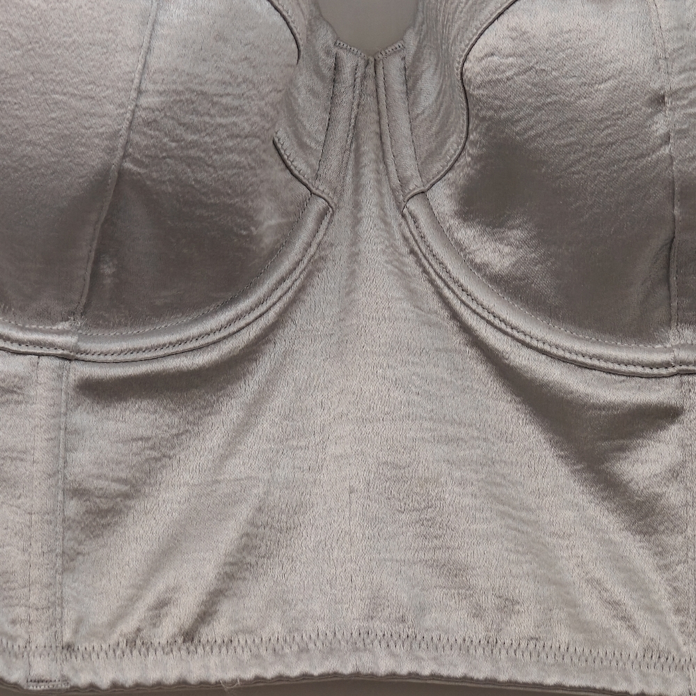 Victoria's Secret Dream Angels strapless Silver bustier long line satin 38D - Picture 5 of 9